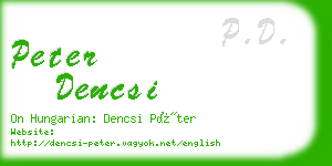 peter dencsi business card